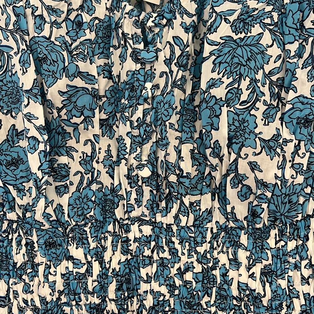NWT J. Crew Blue Floral V-neck midi dress XS - Picture 6 of 7
